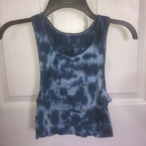 Blue Hand Dyed Cropped Tank